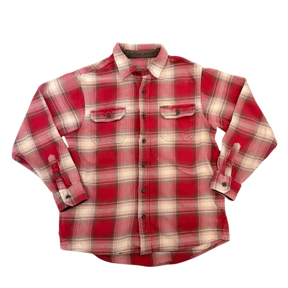 Orvis Mens Medium Red Plaid Flannel Long Sleeve Button Down Shirt